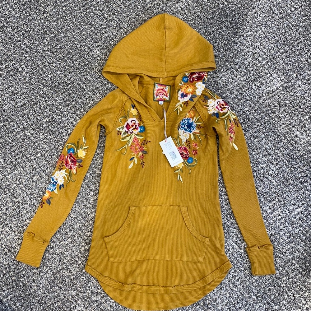 Johnny Was long sleeve embroidered top
